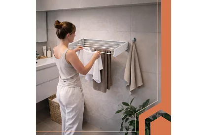 Nástenný skladací sušiak bielizne 80 cm