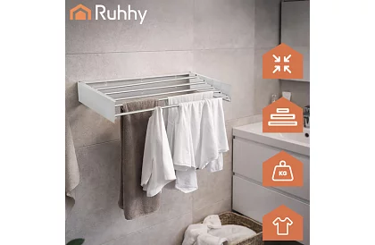 Nástenný skladací sušiak bielizne 80 cm