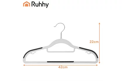 Protiskluzové šedé ramienka na oblečenie 20 ks