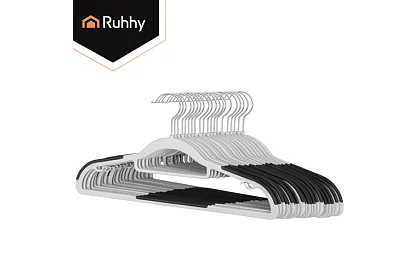 Protiskluzové šedé ramienka na oblečenie 20 ks