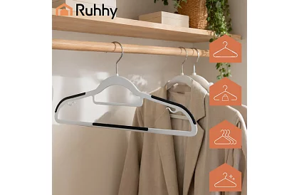 Protiskluzové šedé ramienka na oblečenie 20 ks