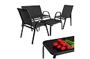 Záhradný nábytok pohovka, 2 kreslá, stôl – čierny