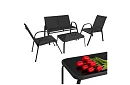Záhradný nábytok pohovka, 2 kreslá, stôl – čierny