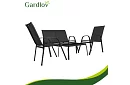 Záhradný nábytok pohovka, 2 kreslá, stôl – čierny