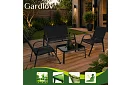 Záhradný nábytok pohovka, 2 kreslá, stôl – čierny
