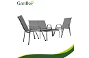 Záhradný nábytok pohovka, 2 kreslá, stôl – šedý