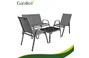Záhradný nábytok pohovka, 2 kreslá, stôl – šedý