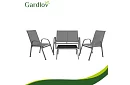 Záhradný nábytok pohovka, 2 kreslá, stôl – šedý