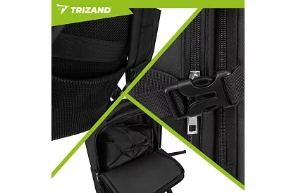 Cestovná príručná taška 40 × 20 × 25 cm – čierny batoh s USB