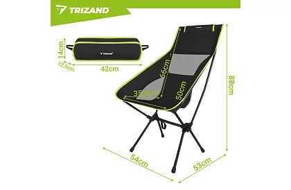 Rybárske skladacie ľahké kreslo 41 × 52 × 86 cm