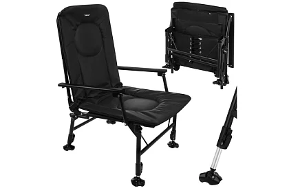 Rybárske skladacie nastaviteľné kreslo s podrúčkami