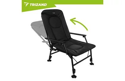 Rybárske skladacie nastaviteľné kreslo s podrúčkami