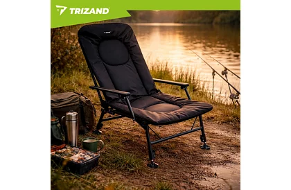 Rybárske skladacie nastaviteľné kreslo s podrúčkami