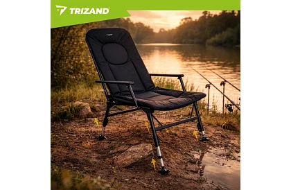 Rybárske skladacie nastaviteľné kreslo s podrúčkami