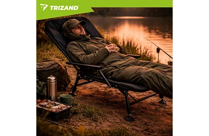 Rybárske skladacie nastaviteľné kreslo s podrúčkami