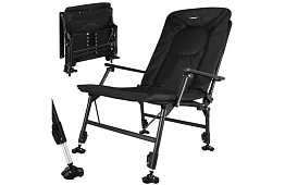Rybárske skladacie nastaviteľné kreslo s podrúčkami