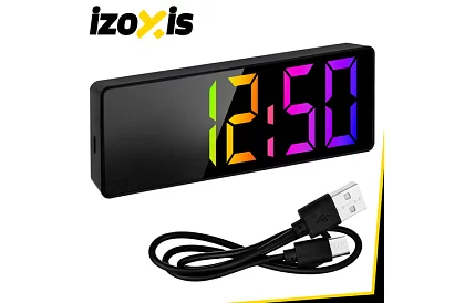 LED farebný budík – hodiny s displejom a teplomerom