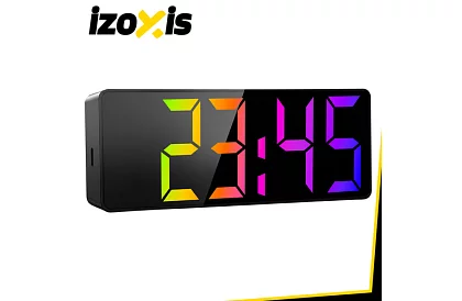 LED farebný budík – hodiny s displejom a teplomerom