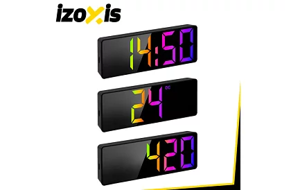 LED farebný budík – hodiny s displejom a teplomerom