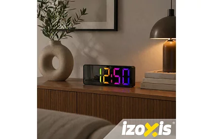 LED farebný budík – hodiny s displejom a teplomerom
