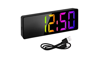 LED farebný budík – hodiny s displejom a teplomerom