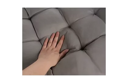 Prešívaný vankúš na záhradné stoličky 173 × 50 × 5 cm – šedý