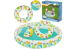 Nafukovací bazénik 3v1 + kruh a loptu – B51124