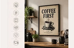 Coffee First – obraz - Káva na prvom mieste 01