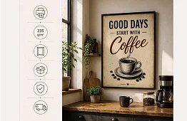 Good Days - obraz - Dobré dni začínajú kávou 03