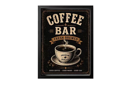 Coffee bar - obraz - Retro káva bar sign 07