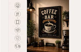 Coffee bar - obraz - Retro káva bar sign 07