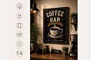 Coffee bar - obraz - Retro káva bar sign 07