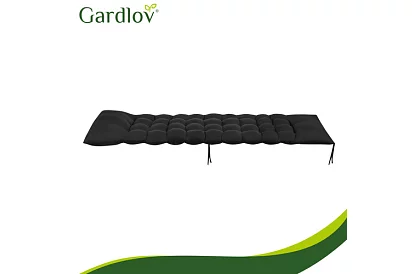 Prešívaný vankúš na záhradné stoličky 180 × 56 × 9 cm – čierny