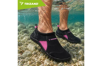 Boty do vody – protiskluzové 5 mm, rýchloschnúce – čierno-ružové, veľkosť 38