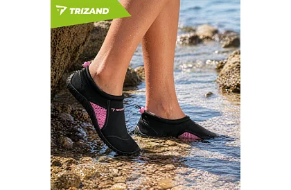 Boty do vody – protiskluzové 5 mm, rýchloschnúce – čierno-ružové, veľkosť 37
