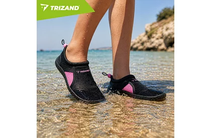 Boty do vody – protiskluzové 5 mm, rýchloschnúce – čierno-ružové, veľkosť 37