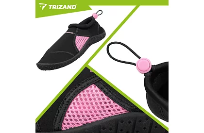 Boty do vody – protiskluzové 5 mm, rýchloschnúce – čierno-ružové, veľkosť 37