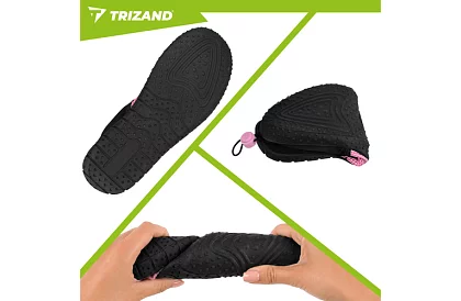 Boty do vody – protiskluzové 5 mm, rýchloschnúce – čierno-ružové, veľkosť 37