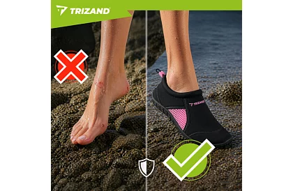 Boty do vody – protiskluzové 5 mm, rýchloschnúce – čierno-ružové, veľkosť 37