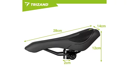 Cyklistické polstrované sedlo na bicykel 28 × 14 cm – čierne