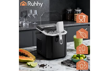 Výrobník ľadových kociek 1,2 l – 12 kg / 24 h – čierny