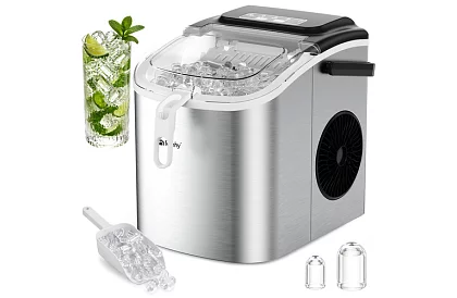 Výrobník ľadových kociek 1,2 l – 12 kg / 24 h -  strieborný