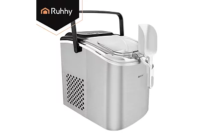 Výrobník ľadových kociek 1,2 l – 12 kg / 24 h -  strieborný