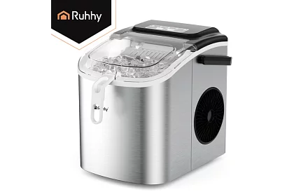 Výrobník ľadových kociek 1,2 l – 12 kg / 24 h -  strieborný
