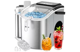 Výrobník ľadových kociek 1,2 l – 12 kg / 24 h -  strieborný