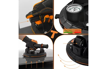 Vakuová prísavka 2 kusy v puzdre na obklady, dlaždice a sklo – nosnosť 200 kg