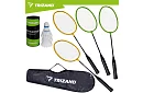 Badmintonová súprava – 4 rakety, 3 košíky a puzdro