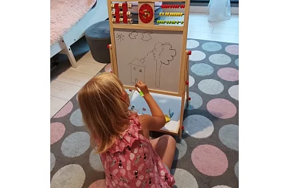 Obojstranná drevená tabuľa pre deti 6v1 + príslušenstvo