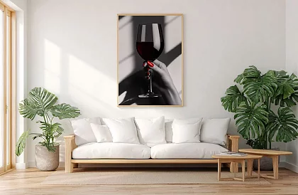 Večerná elegancia - obraz - Pohár vína v luxusnom štýle 32