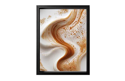 Kávová vlna - obraz - Elegantná abstrakcia inšpirovaná cappuccinom 29